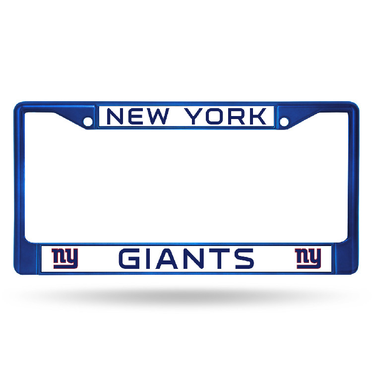 New York Giants License Plate Frame Metal Blue