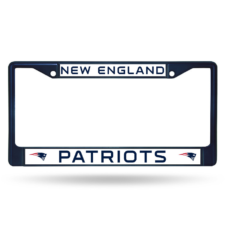 New England Patriots License Plate Frame Metal Navy