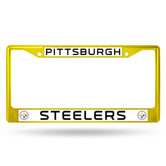 Rico Industries Pittsburgh Steelers License Plate Frame Metal Yellow