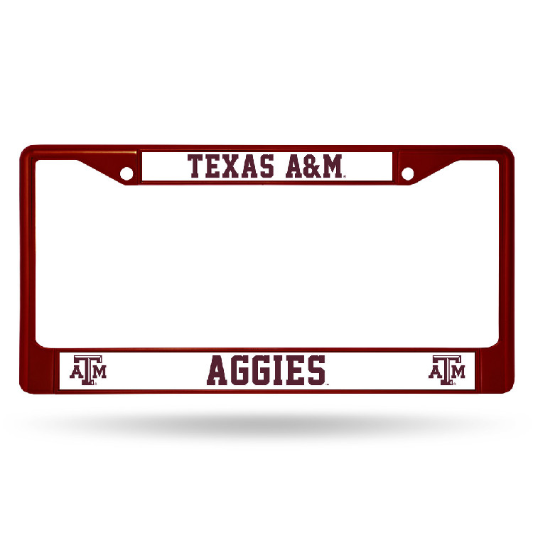 Texas A&M Aggies License Plate Frame Metal Maroon