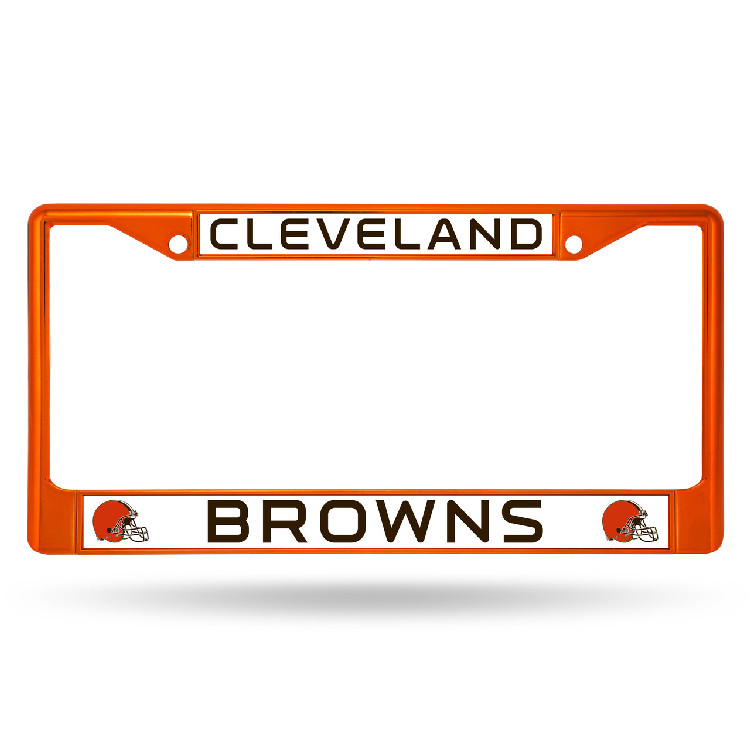 Cleveland Browns License Plate Frame Metal Orange