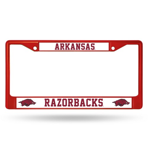 Rico Industries Arkansas Razorbacks License Plate Frame Metal Red