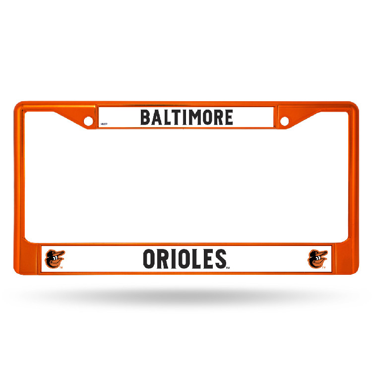 Baltimore Orioles License Plate Frame Metal Orange