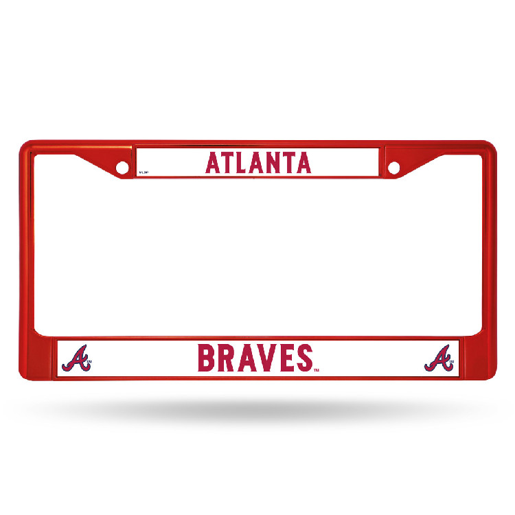 Atlanta Braves License Plate Frame Metal Red