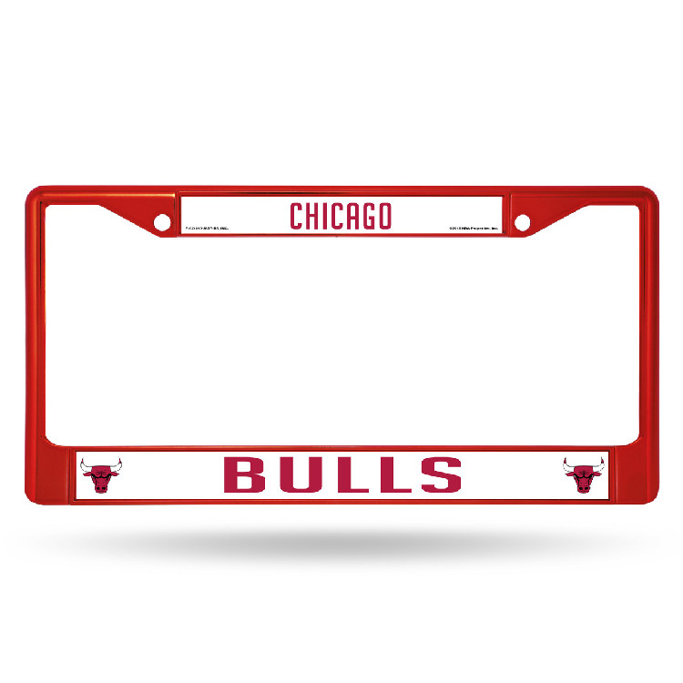 Chicago Bulls License Plate Frame Metal Red