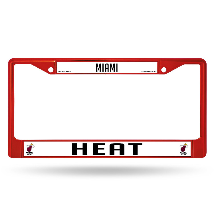 Miami Heat License Plate Frame Metal Red