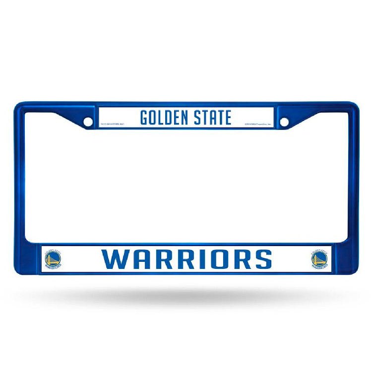 Golden State Warriors License Plate Frame Metal Blue