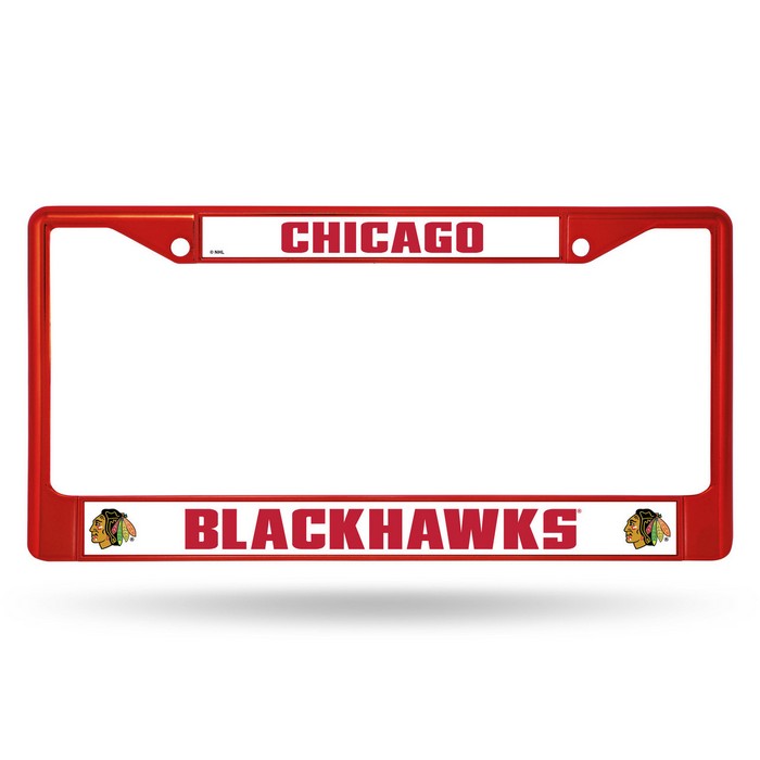 Rico Industries Chicago Blackhawks License Plate Frame Metal Red -