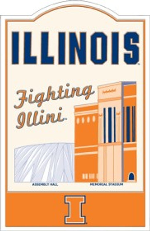 Illinois Fighting Illini Sign Metal Nostalgic CO