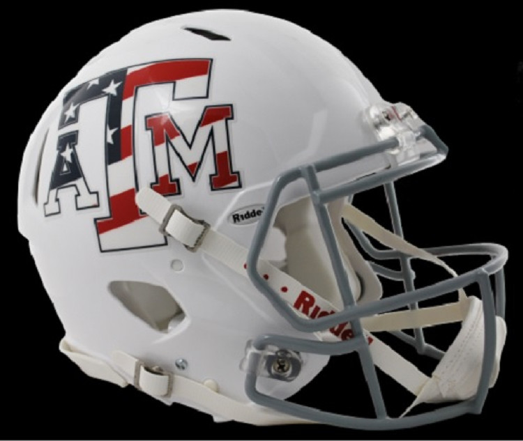 Texas A&M Aggies Helmet Riddell Authentic Full Size Speed Style Stars and Stripes