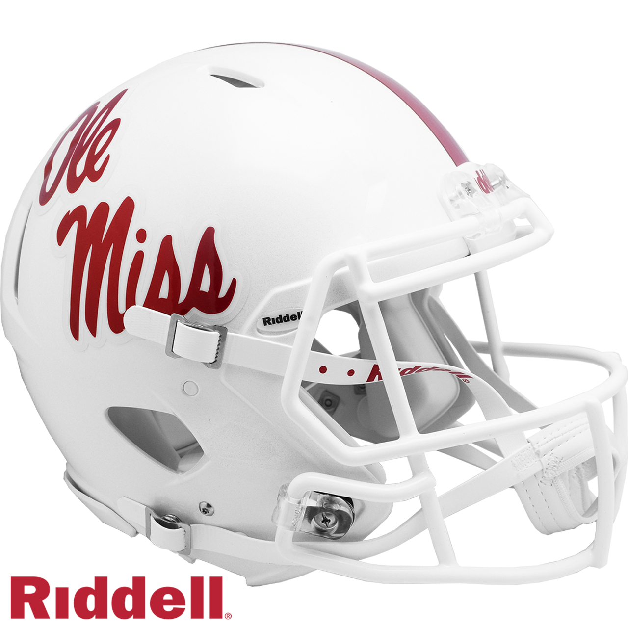 Mississippi Rebels Helmet Riddell Authentic Full Size Speed Style White