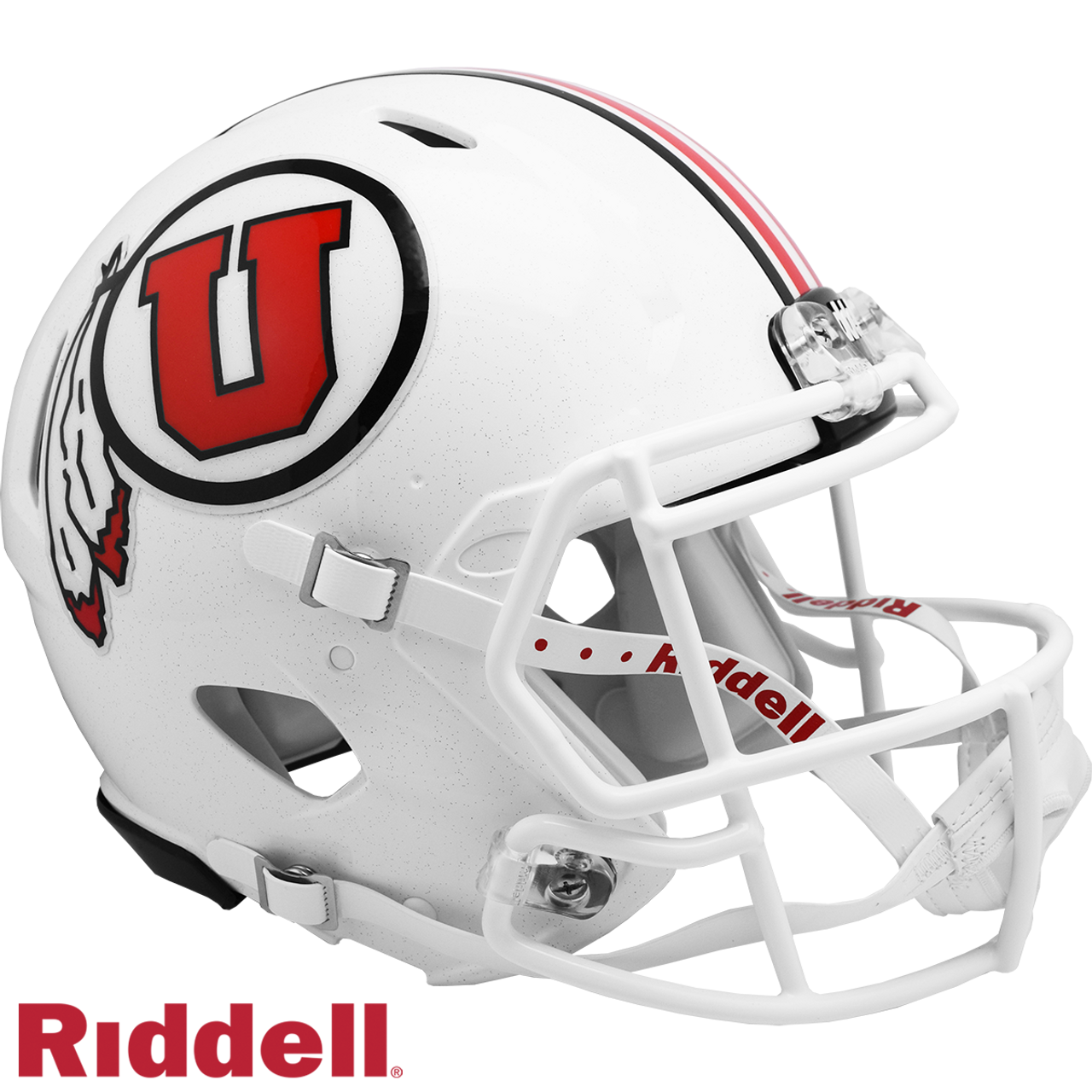 Utah Utes Helmet Riddell Authentic Full Size Speed Style White