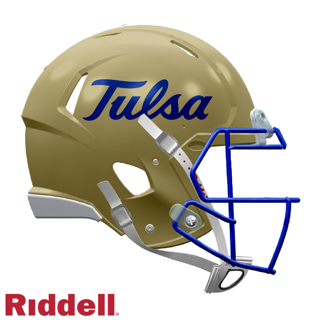 Tulsa Golden Hurricane Helmet Riddell Authentic Full Size Speed Style Gold