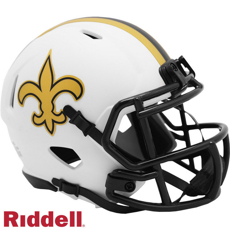 New Orleans Saints Helmet Riddell Replica Mini Speed Style Lunar Eclipse Alternate