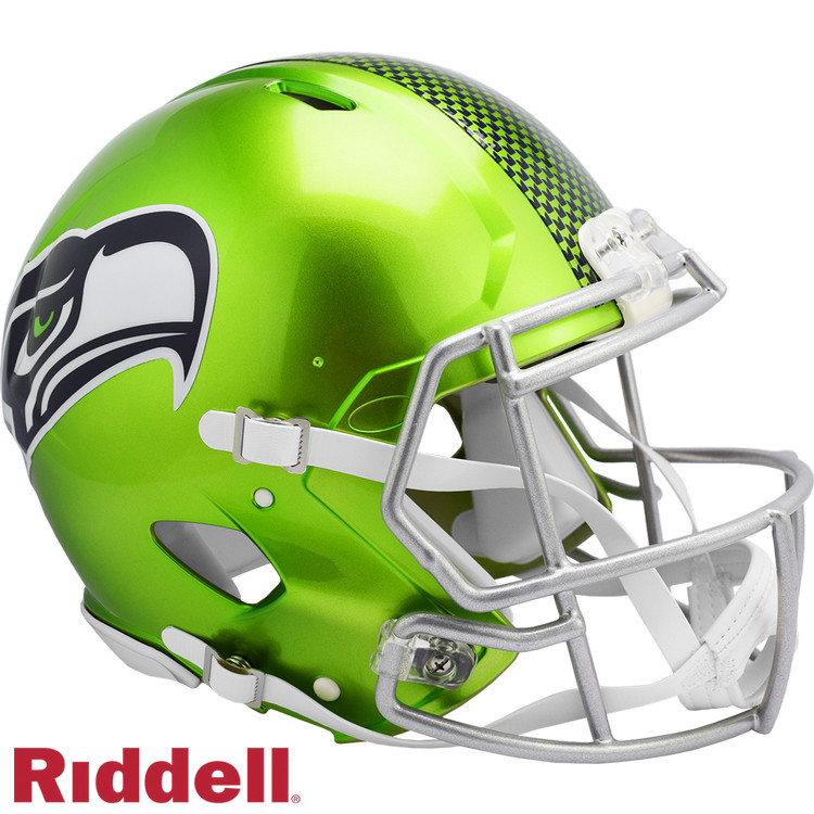 Seattle Seahawks Helmet Riddell Authentic Full Size Speed Style FLASH Alternate