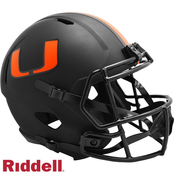 Riddell Miami Hurricanes Helmet Riddell Replica Full Size Speed Style Eclipse Alternate