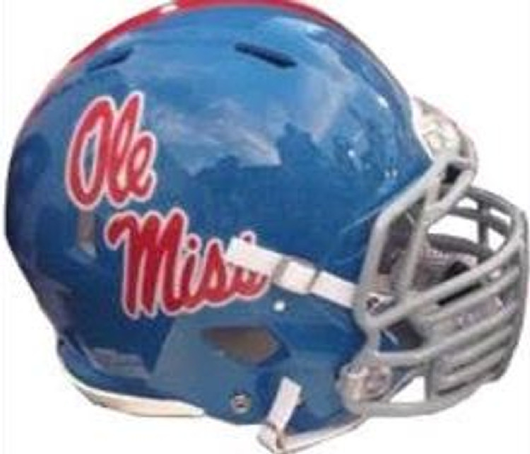 Mississippi Rebels Deluxe Replica Speed Helmet - Powder Blue