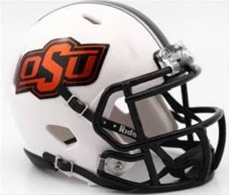 Oklahoma State Cowboys Helmet - Riddell Replica Full Size - Speed Style - 2016 White