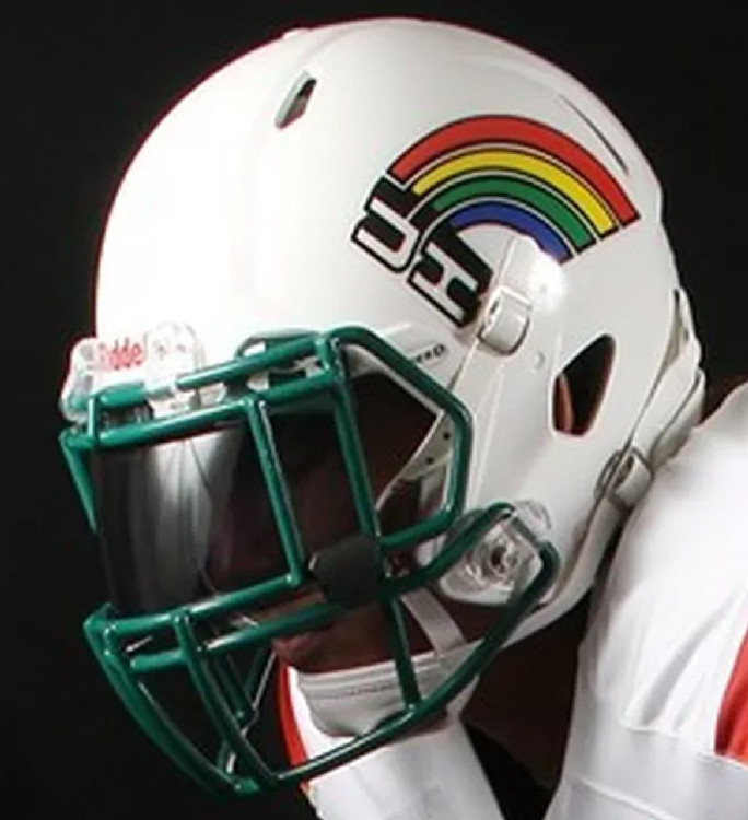 Hawaii Warriors Speed Mini Helmet - Retro Rainbow