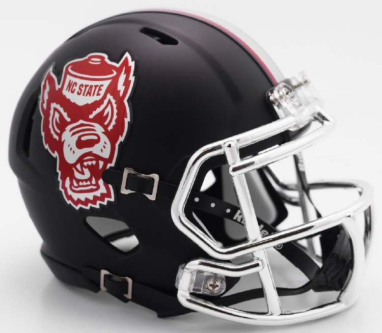 North Carolina State Wolfpack Helmet Riddell Replica Mini Speed Style Black Howl Design