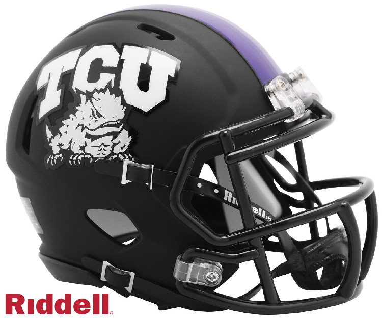 TCU Horned Frogs Helmet Riddell Replica Mini Speed Style Matte Black