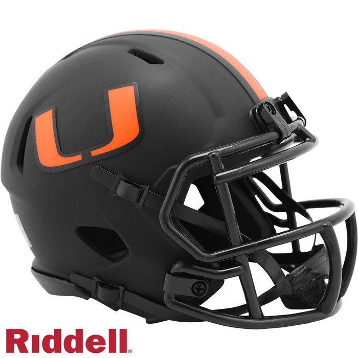 Miami Hurricanes Helmet Riddell Replica Mini Speed Style Eclipse Alternate