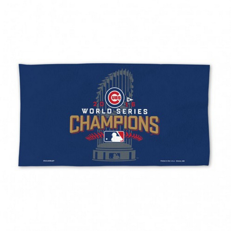 Chicago Cubs Towel 24x42 Locker Room Style 2016 World Series Champs Celebration Design