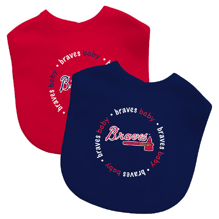 Atlanta Braves Baby Bib 2 Pack