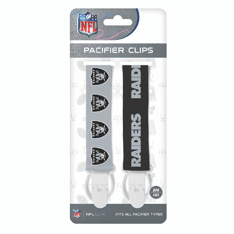 Las Vegas Raiders Pacifier Clips 2 Pack