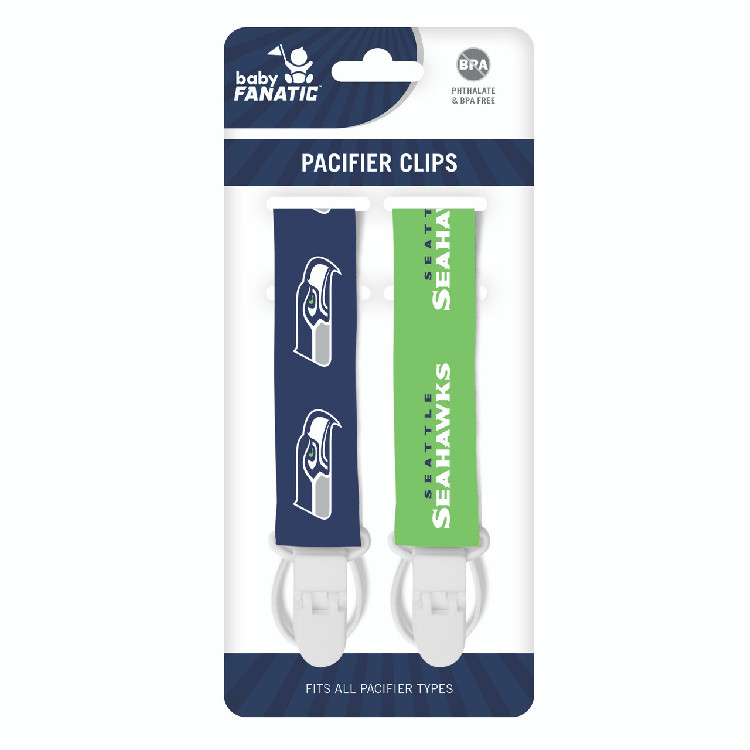 Seattle Seahawks Pacifier Clips 2 Pack