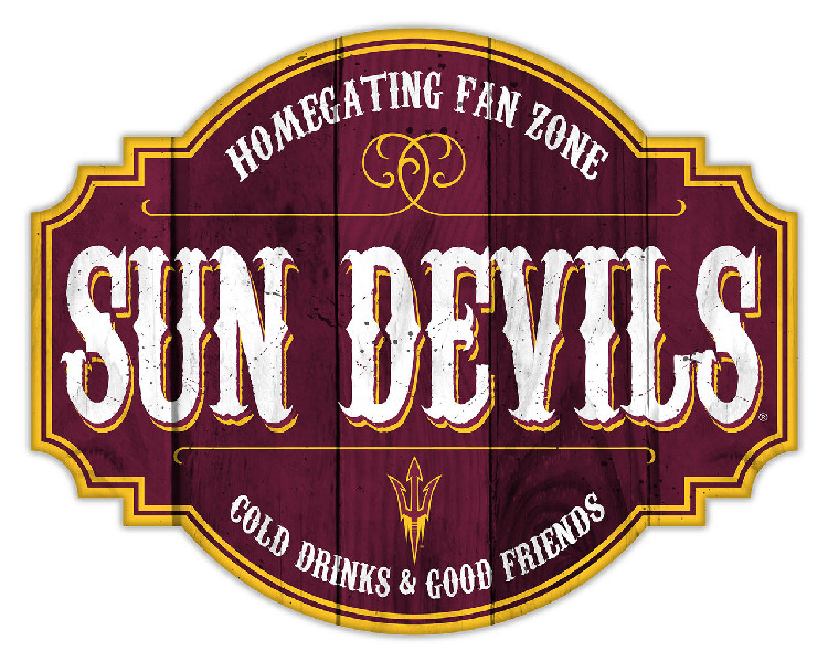 Arizona State Sun Devils Sign Wood 12 Inch Homegating Tavern