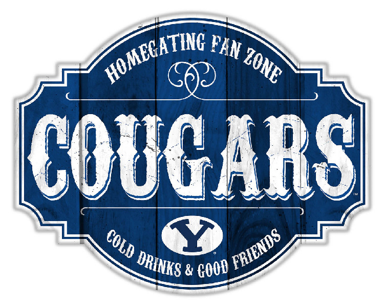 BYU Cougars Sign Wood 12 Inch Homegating Tavern