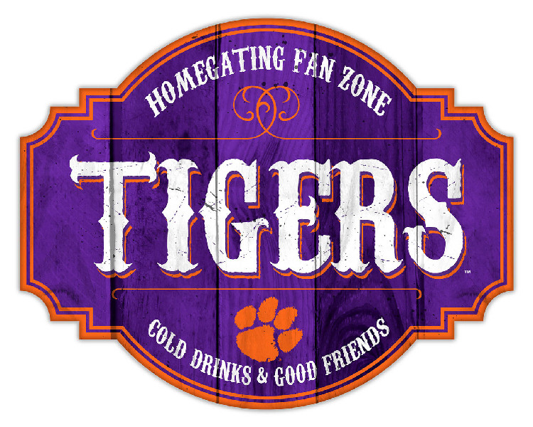 Clemson Tigers Sign Wood 12 Inch Homegating Tavern