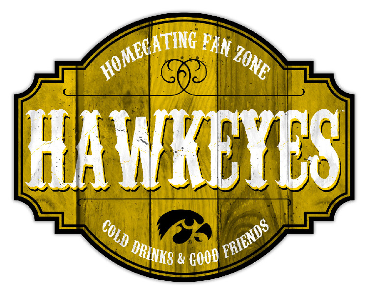 Iowa Hawkeyes Sign Wood 12 Inch Homegating Tavern