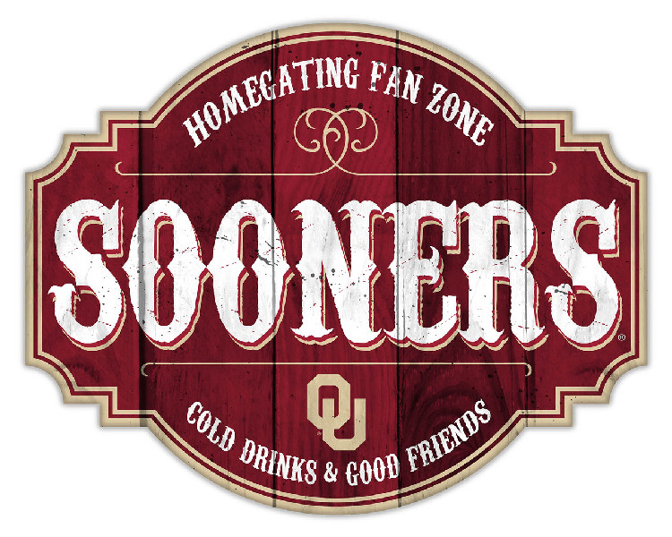 Oklahoma Sooners Sign Wood 12 Inch Homegating Tavern