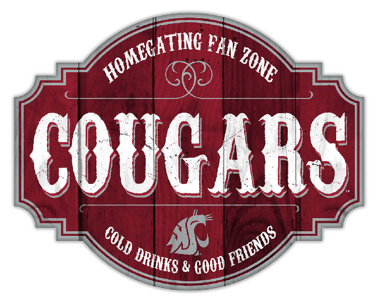 Washington State Cougars Sign Wood 12 Inch Homegating Tavern