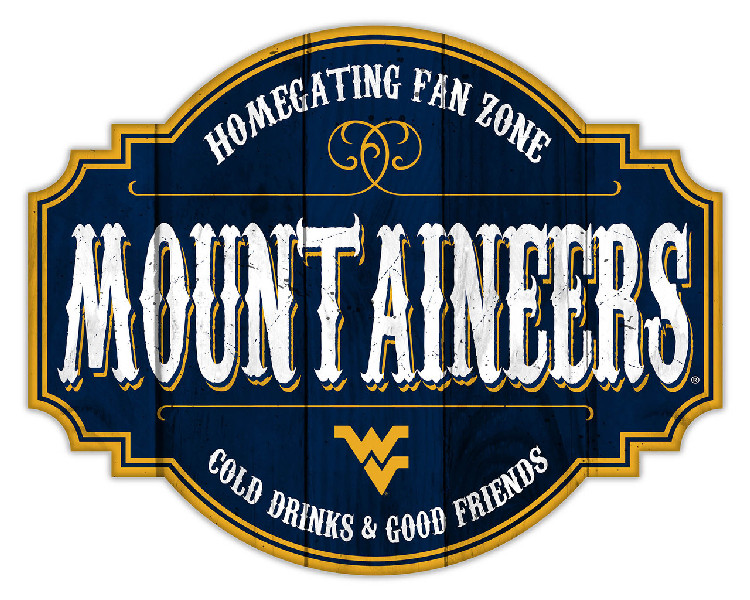 West Virginia Mountaineers Sign Wood 12 Inch Homegating Tavern