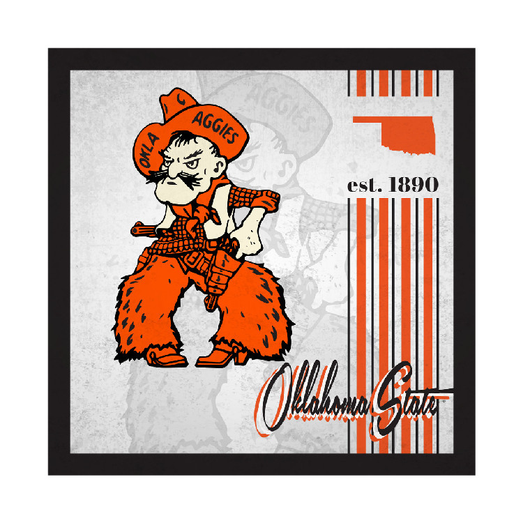 Oklahoma State Cowboys Sign Wood 10x10 Album Design