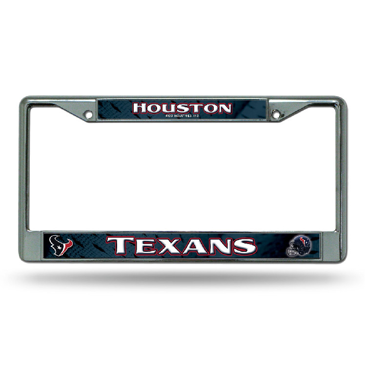 Houston Texans License Plate Frame Chrome Printed Insert