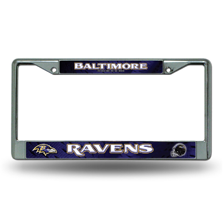 Baltimore Ravens License Plate Frame Chrome Printed Insert