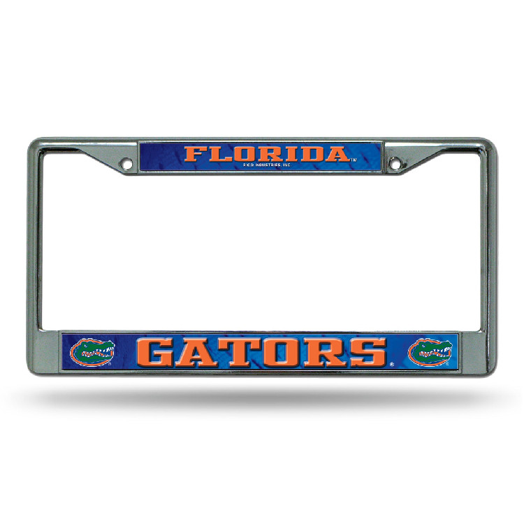 Florida Gators License Plate Frame Chrome Printed Insert