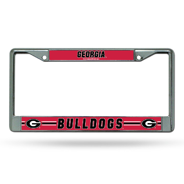 Georgia Bulldogs License Plate Frame Chrome Printed Insert