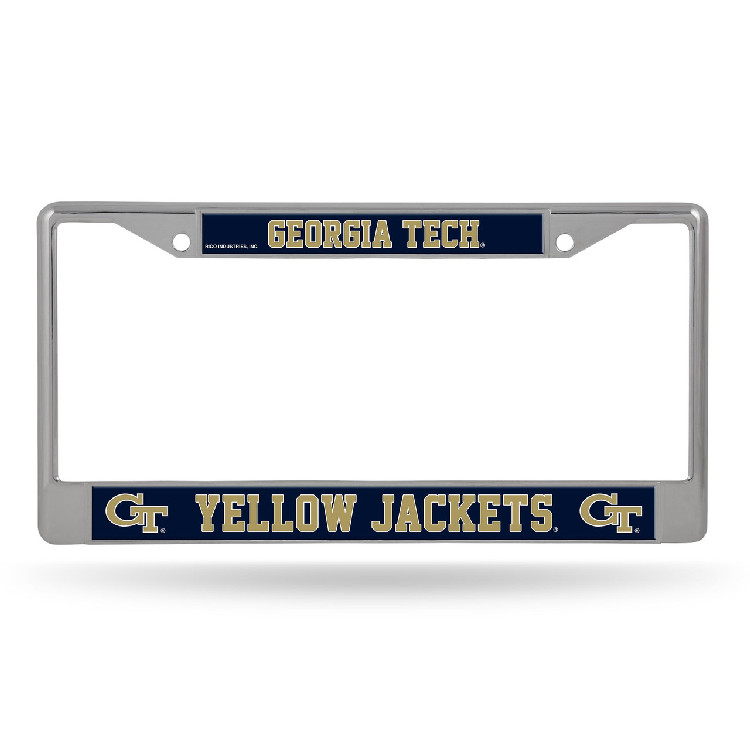 Georgia Tech Yellow Jackets License Plate Frame Chrome Printed Insert