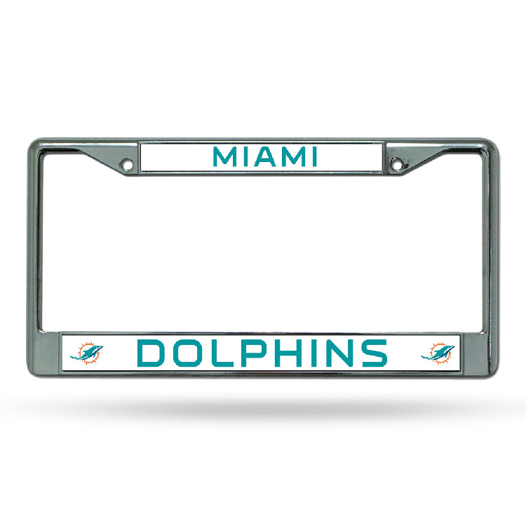 Miami Dolphins License Plate Frame Chrome