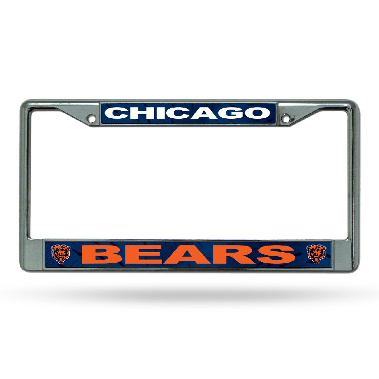 Chicago Bears License Plate Frame Chrome Printed Insert