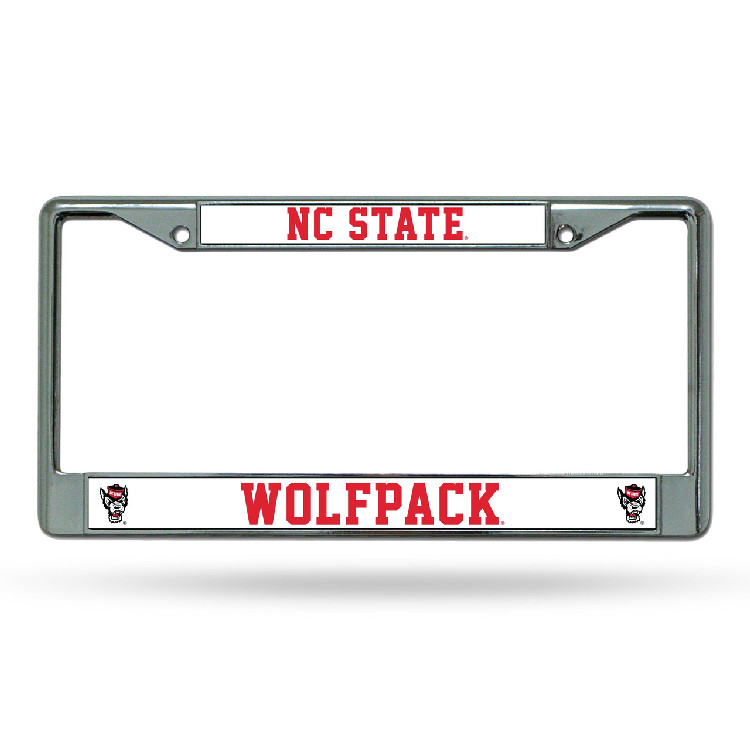 North Carolina State Wolfpack License Plate Frame Chrome Printed