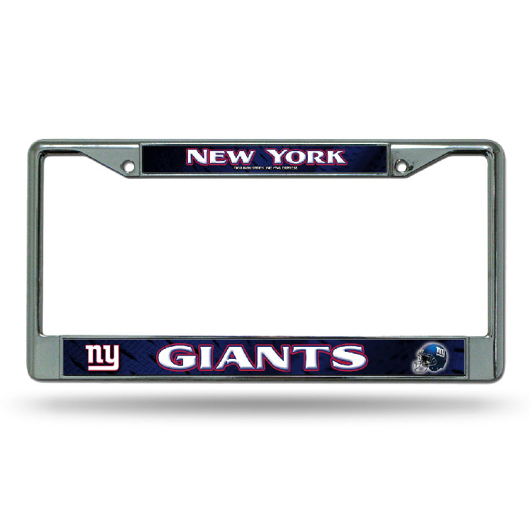 New York Giants License Plate Frame Chrome Printed Insert