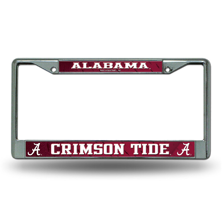 Alabama Crimson Tide License Plate Frame Chrome Printed Insert