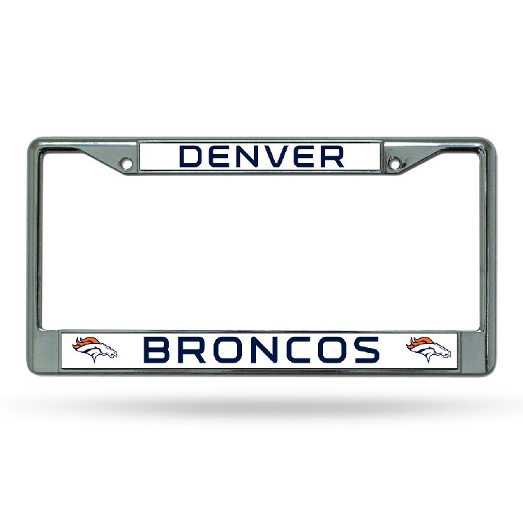 Denver Broncos License Plate Frame Chrome