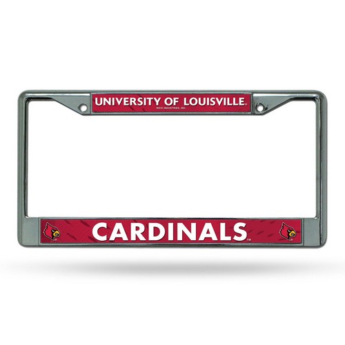 Rico Industries Louisville Cardinals License Plate Frame Chrome Printed Insert